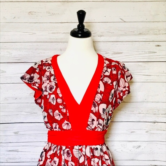 H&M Red Poppy Floral Summer Dress - Picture 9 of 11